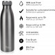 Milu T5 Stainless Steel Μπουκάλι Θερμός από Ανοξείδωτο Ατσάλι για Ζεστά και Κρύα Ροφήματα - 1000ml - Grey - 6505