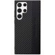 AMG Samsung Galaxy S23 Ultra Carbon Stripe and Embossed Σκληρή Θήκη με Carbon Fiber - Black - AMHCS23LBLSCA