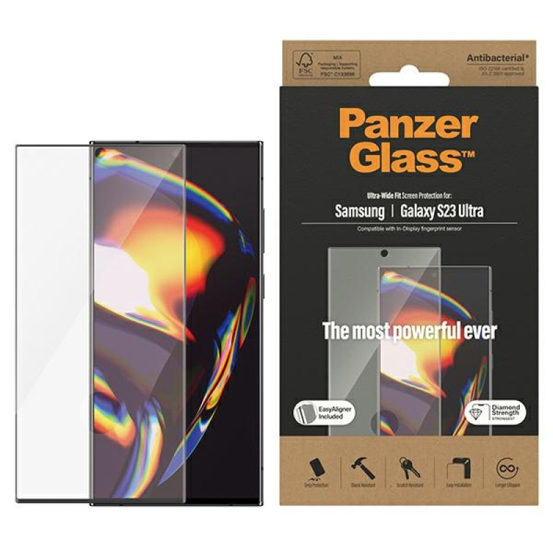 PanzerGlass Samsung Galaxy S23 Ultra - Easy Aligner Ultra-Wide Fit Full Screen Αντιχαρακτικό Γυαλί Οθόνης - Black PanzerGlass Samsung Galaxy S23 Ultra - Easy Aligner Ultra-Wide Fit Full Screen Αντιχαρακτικό Γυαλί Οθόνης - Black