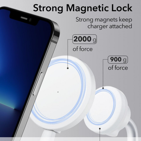 ESR HaloLock Shift Μαγνητική Βάση με Ασύρματη Φόρτιση MagSafe 15W - White