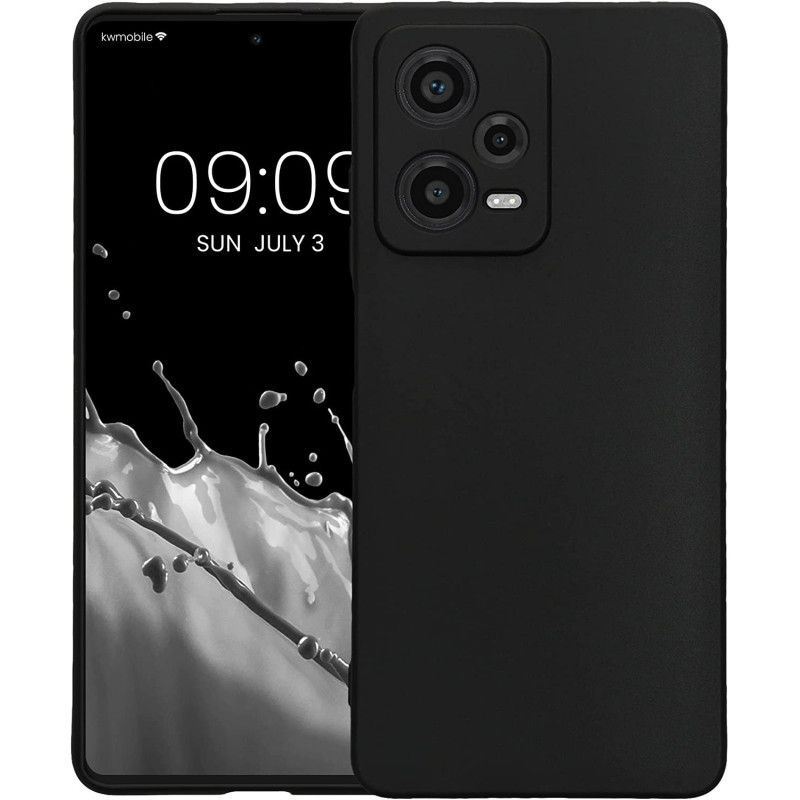 KW Xiaomi Redmi Note 12 Pro Θήκη Σιλικόνης TPU - Matte Black - 60685.47