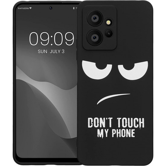 KW Xiaomi Redmi Note 12 4G Θήκη Σιλικόνης - Design Don't Touch My Phone - Black / White - 61176.01