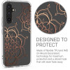 KW Samsung Galaxy A54 5G Θήκη Σιλικόνης TPU Design Flowers Twins - Rose Gold / Διάφανη - 60806.02
