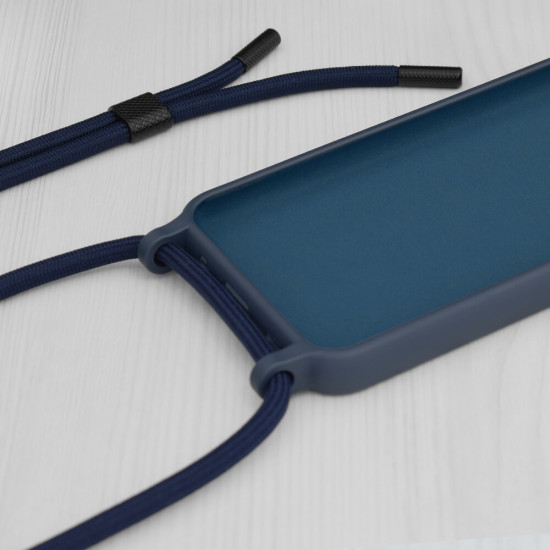 Techsuit Xiaomi Redmi Note 12 Pro+ Crossbody Lanyard Θήκη Σιλικόνης TPU με Λουράκι - Blue