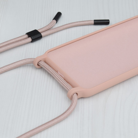Techsuit Xiaomi Redmi Note 12 Pro+ Crossbody Lanyard Θήκη Σιλικόνης TPU με Λουράκι - Pink