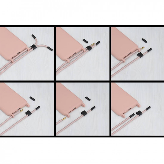 Techsuit Xiaomi Redmi 12C Crossbody Lanyard Θήκη Σιλικόνης TPU με Λουράκι - Pink