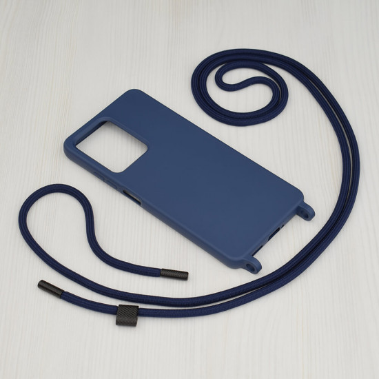 Techsuit Xiaomi Redmi Note 12 Pro / Poco X5 Pro 5G Crossbody Lanyard Θήκη Σιλικόνης TPU με Λουράκι - Blue