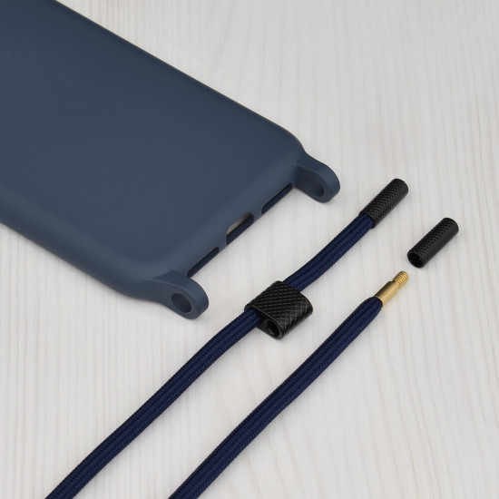 Techsuit Xiaomi Redmi Note 12 Pro / Poco X5 Pro 5G Crossbody Lanyard Θήκη Σιλικόνης TPU με Λουράκι - Blue