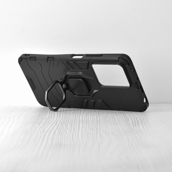 Techsuit Xiaomi Redmi Note 12 Pro / Poco X5 Pro 5G Silicone Shield Σκληρή Θήκη με Δαχτυλίδι Συγκράτησης - Black