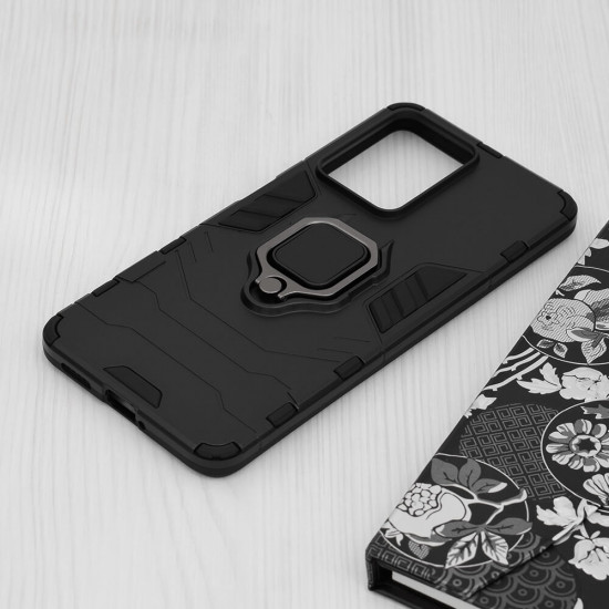 Techsuit Xiaomi Redmi Note 12 Pro / Poco X5 Pro 5G Silicone Shield Σκληρή Θήκη με Δαχτυλίδι Συγκράτησης - Black