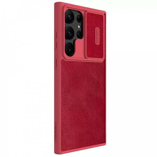 Nillkin Samsung Galaxy S23 Ultra Qin Leather Pro Flip Book Case with Camera Protection Θήκη Βιβλίο με Κάλυμμα για την Κάμερα - Red