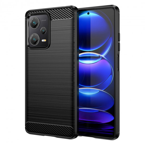 OEM Xiaomi Redmi Note 12 Pro+ Carbon Series Θήκη TPU - Black