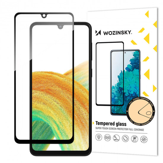 Wozinsky Samsung Galaxy A34 5G 9H Case Friendly Full Screen Full Glue Tempered Glass Αντιχαρακτικό Γυαλί Οθόνης - Black