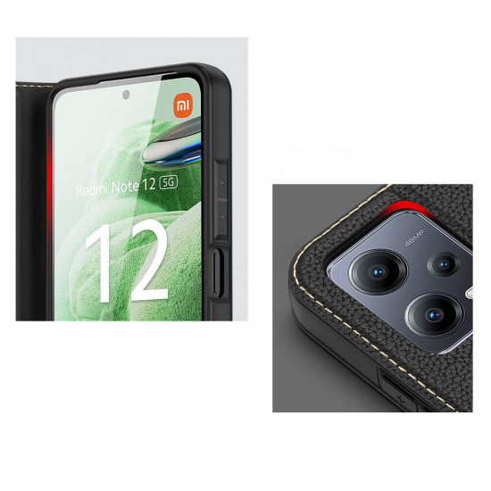Dux Ducis Xiaomi Redmi Note 12 5G / Xiaomi Poco X5 5G Skin X2 Flip Stand Case Θήκη Βιβλίο - Black