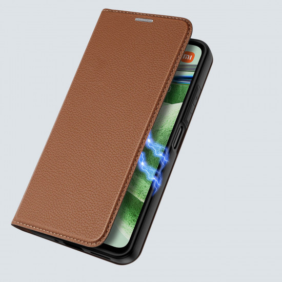 Dux Ducis Xiaomi Redmi Note 12 5G / Xiaomi Poco X5 5G Skin X2 Flip Stand Case Θήκη Βιβλίο - Brown