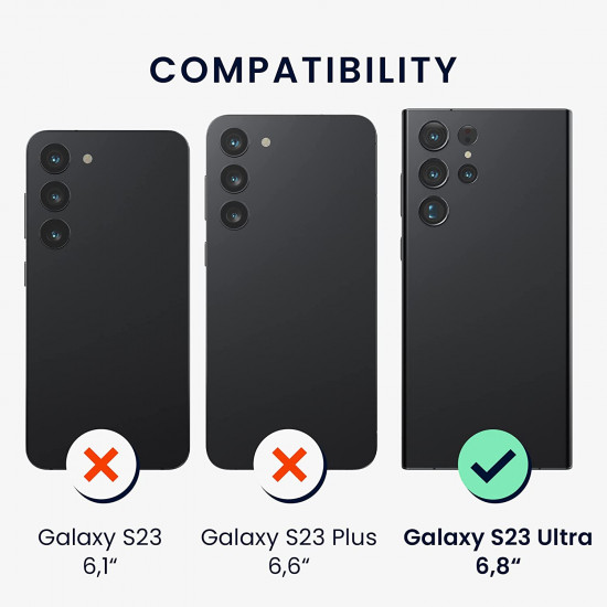 KW Samsung Galaxy S23 Ultra Hybrid Σκληρή Θήκη με Πλαίσιο Σιλικόνης TPU και Δαχτυλίδι Συγκράτησης - Black - 61251.01