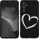 KW Samsung Galaxy A54 5G Θήκη Σιλικόνης Design Heart Brush - Black / White - 61246.02