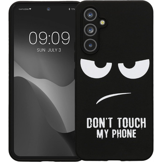 KW Samsung Galaxy A54 5G Θήκη Σιλικόνης Design Don't Touch My Phone - Black / White - 61246.01