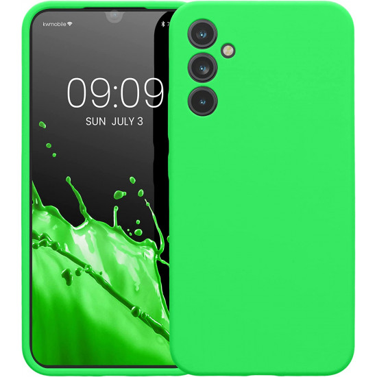 KW Samsung Galaxy A34 5G Θήκη Σιλικόνης Rubber TPU - Neon Green - 60807.44