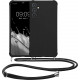 KW Samsung Galaxy A34 5G Θήκη Σιλικόνης TPU με Λουράκι - Black - 60820.01