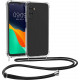 KW Samsung Galaxy A14 5G Θήκη Σιλικόνης TPU με Λουράκι - Διάφανη / Black - 61193.03
