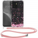 KW Xiaomi Redmi Note 12 4G Θήκη Σιλικόνης TPU με Λουράκι Design Cherry Petals - Pink / Dark Brown / Διάφανη - 61174.01