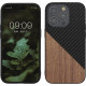 KW iPhone 14 Pro Θήκη από Φυσικό Ξύλο και Carbon - Black / Dark Brown - 61054.01