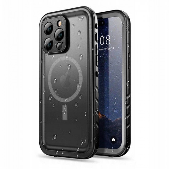 Tech-Protect iPhone 14 Pro Shellbox IP68 Αδιάβροχη Σκληρή Θήκη με MagSafe - Black / Ημιδιάφανη