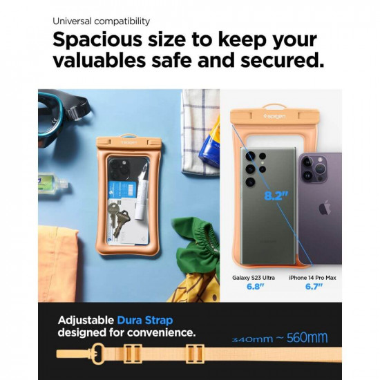 Spigen A610 Universal Αδιάβροχη Θήκη για Smartphones 6.9'' - Apricot