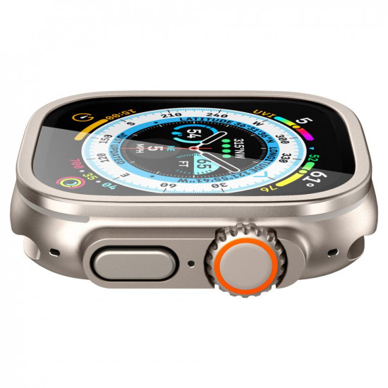 Spigen Προστασία Οθόνης Apple Watch Ultra / Ultra 2 - 49mm - Glas.TR Slim Pro Αντιχαρακτικό Γυαλί Οθόνης - Titanium