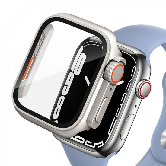 Tech-Protect Θήκη Apple Watch 7 / 8 / 9 - 45 mm Defence 360 με Προστασία Οθόνης - Titanium / Orange