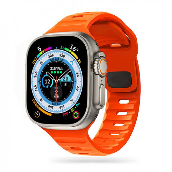 Tech-Protect Λουράκι Apple Watch 2 / 3 / 4 / 5 / 6 / 7 / 8 / 9 / SE / ULTRA / ULTRA 2 - 42 / 44 / 45 / 49 mm IconBand Line Λαστιχένιο - Orange