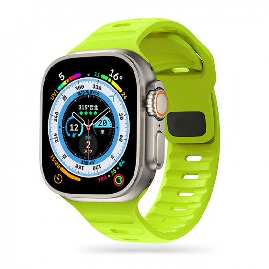 Tech-Protect Λουράκι Apple Watch 2 / 3 / 4 / 5 / 6 / 7 / 8 / 9 / SE / ULTRA / ULTRA 2 - 42 / 44 / 45 / 49 mm IconBand Line Λαστιχένιο - Lime