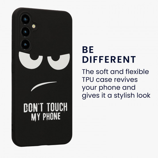 KW Samsung Galaxy A34 5G Θήκη Σιλικόνης Design Don't Touch My Phone - Black / White - 61245.01