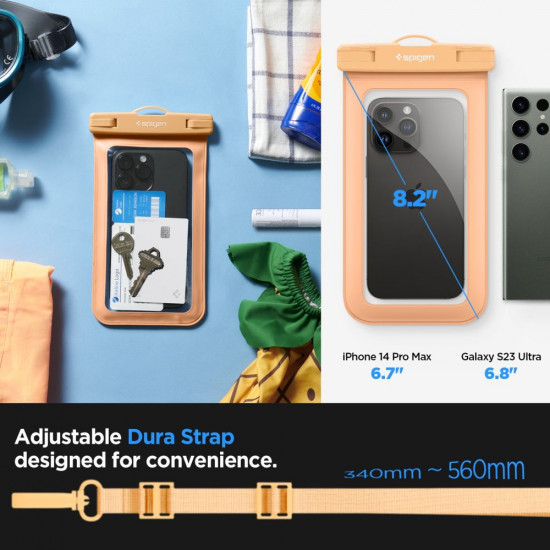 Spigen A601 Universal Αδιάβροχη Θήκη για Smartphones - Apricot