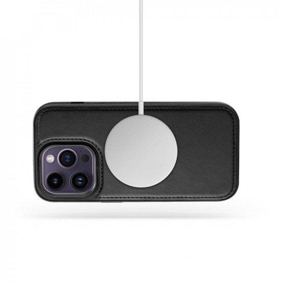 Tech-Protect iPhone 14 Pro Θήκη Πορτοφόλι Stand από Δερματίνη με Αποσπώμενη θήκη MagSafe - Black