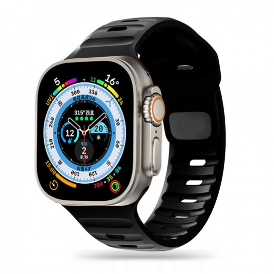 Tech-Protect Λουράκι Apple Watch 2 / 3 / 4 / 5 / 6 / 7 / 8 / 9 / SE - 38 / 40 / 41 mm IconBand Line Λαστιχένιο - Black