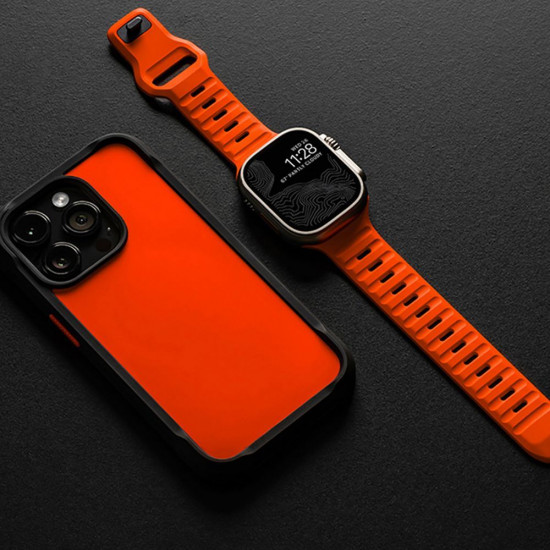 Tech-Protect Λουράκι Apple Watch 2 / 3 / 4 / 5 / 6 / 7 / 8 / 9 / SE - 38 / 40 / 41 mm IconBand Line Λαστιχένιο - Orange