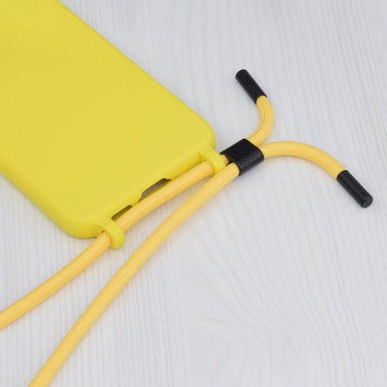 Techsuit Xiaomi Redmi Note 12 5G / Poco X5 5G Crossbody Lanyard Θήκη Σιλικόνης TPU με Λουράκι - Yellow
