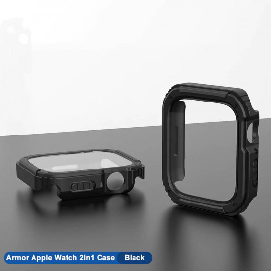 Lito Θήκη Apple Watch 7 / 8 / 9 - 41 mm Armor 360 με Προστασία Οθόνης - Black
