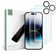 Tech-Protect iPhone 15 Pro Max Supreme Set - Σετ με 2 Tempered Glass Αντιχαρακτικά Γυαλιά Οθόνης και 1 Αντιχαρακτικό Γυαλί για την Κάμερα - Διάφανα