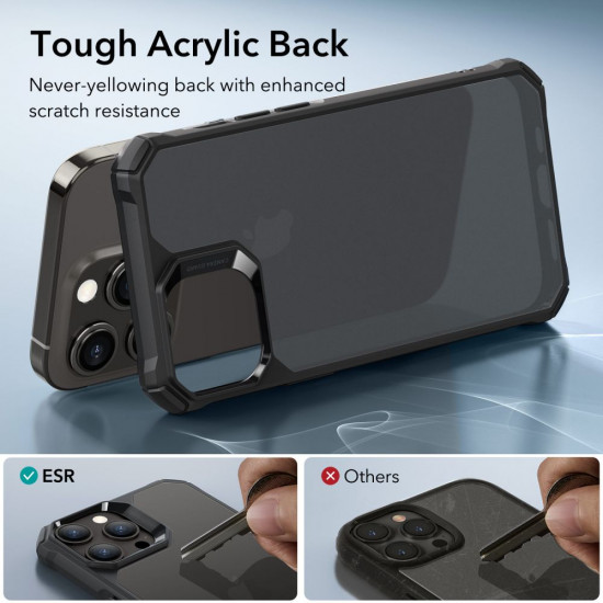 ESR iPhone 15 Pro Max Air Armor Σκληρή Θήκη με Πλαίσιο Σιλικόνης - Ημιδιάφανη / Frosted Black