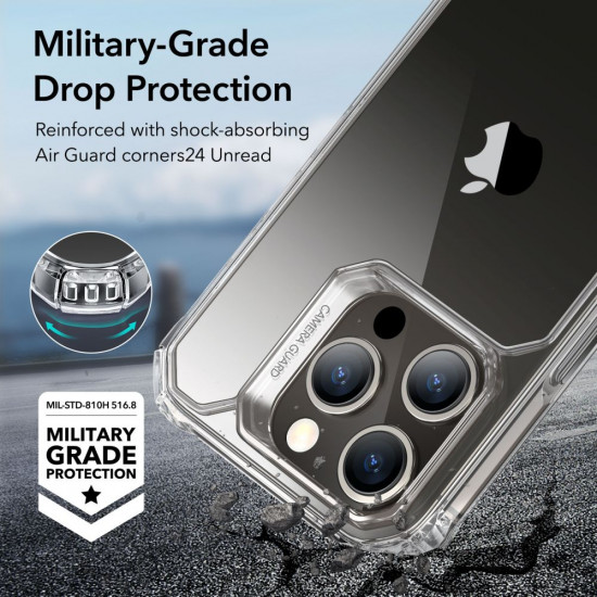 ESR iPhone 15 Pro Air Armor Σκληρή Θήκη με Πλαίσιο Σιλικόνης - Διάφανη