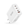 TECH-PROTECT NC100W-GAN 4 QC3.0 Οικιακός Φορτιστής Γρήγορης Φόρτισης με 3 Θύρες Type C και 1 Θύρα USB - White