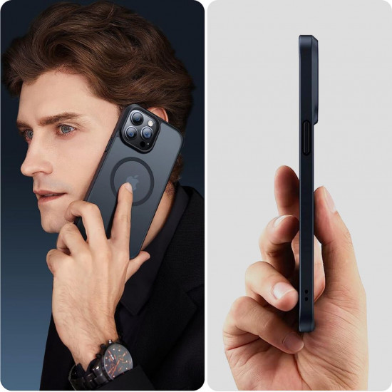 Tech-Protect iPhone 15 Pro Max MagMat Σκληρή Θήκη με Πλαίσιο Σιλικόνης και MagSafe - Black / Διάφανη