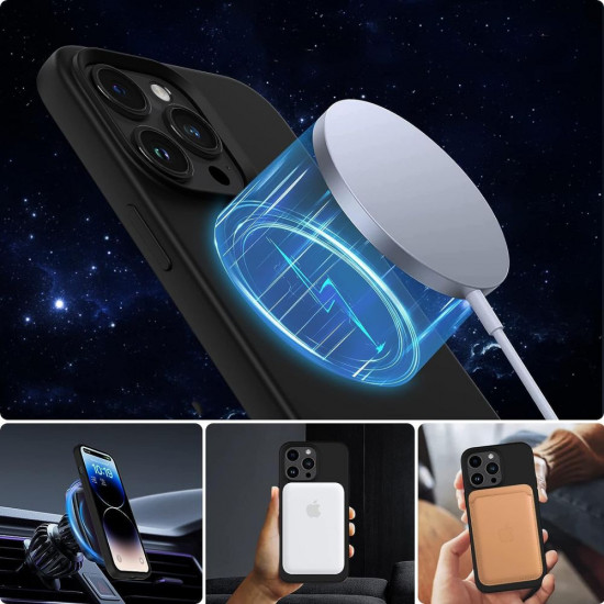 Tech-Protect iPhone 15 Pro Max Silicone Magsafe Θήκη Σιλικόνης TPU - Black