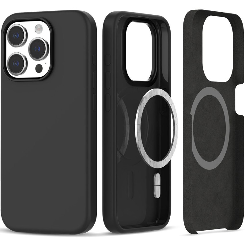 Tech-Protect iPhone 15 Pro Silicone Magsafe Θήκη Σιλικόνης TPU - Matte Black
