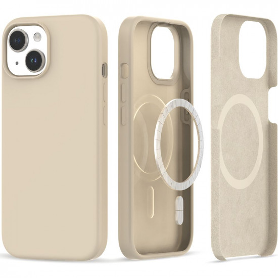 Tech-Protect iPhone 15 Silicone Magsafe Θήκη Σιλικόνης TPU - Sand Beige