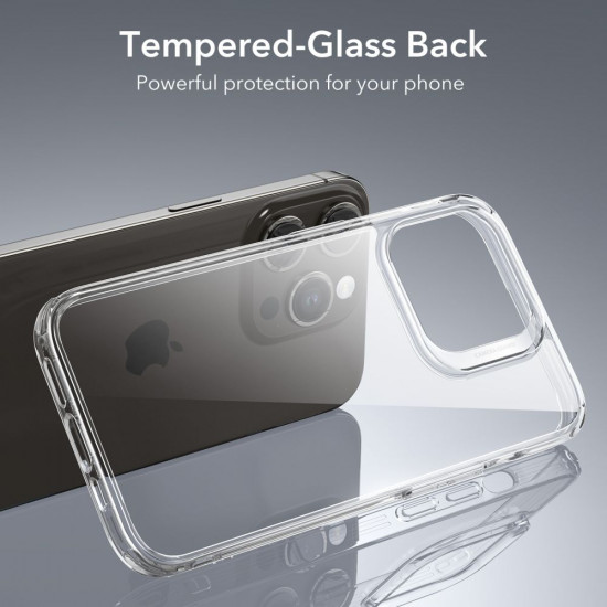 ESR iPhone 15 Pro Max Ice Shield Θήκη με Πλαίσιο Σιλικόνης και Όψη Γυαλιού Tempered Glass - Διάφανη
