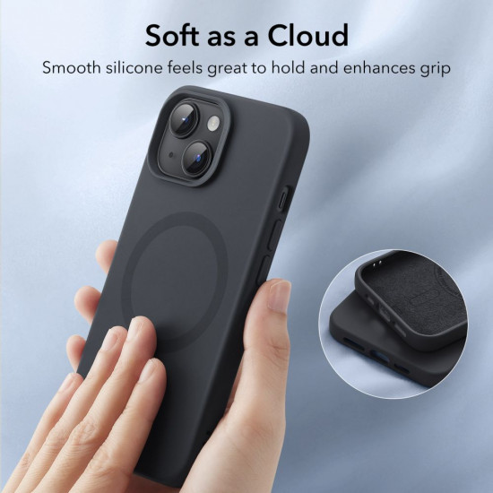ESR iPhone 15 Plus Cloud Halolock MagSafe Σκληρή Θήκη με Πλαίσιο Σιλικόνης - Black